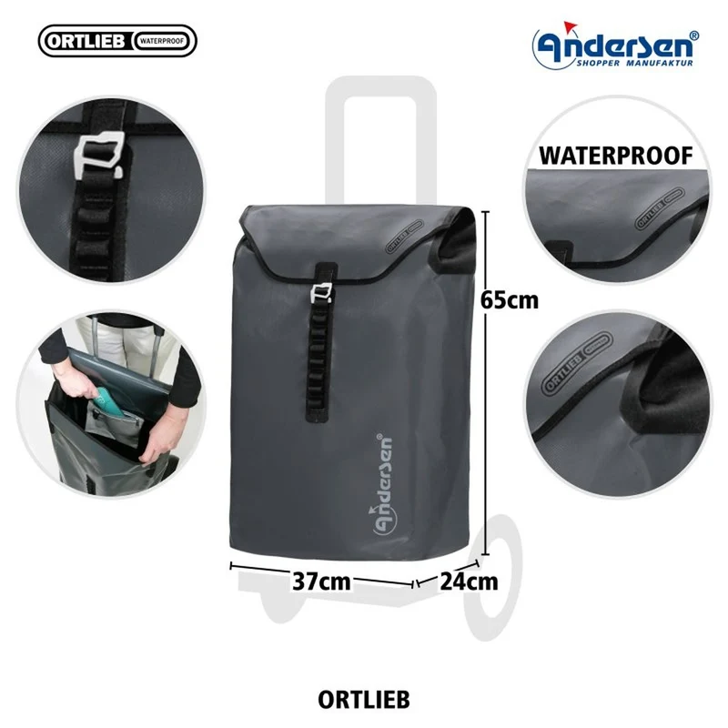 Caddie pour vélo Andersen Royal Shopper avec Sac étanche Ortlieb