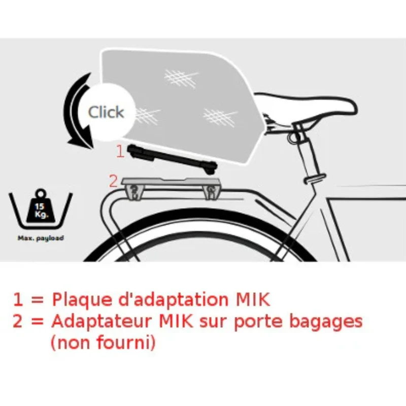 Plaque d'adaptation MIK 2.0 pour accessoires vélo Basil