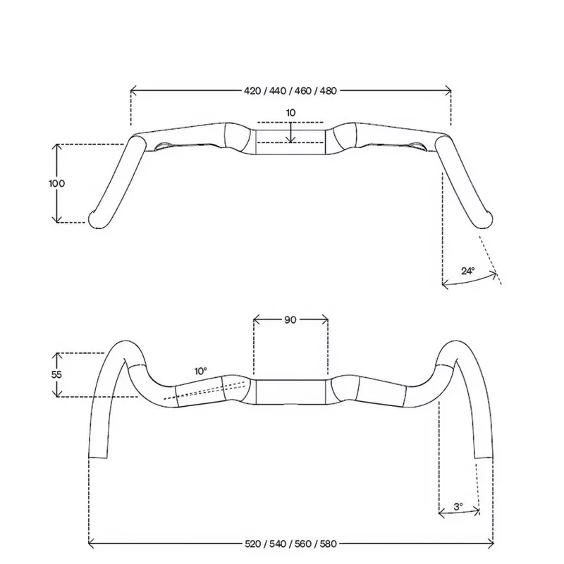 Cintre DEDA GERA ALU 24° POB Finish