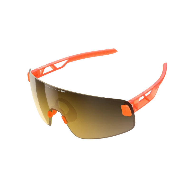 Lunettes POC ELICIT TORIC Orange Fluo Translucide Verre Clarity Road Partly Sunny Gold