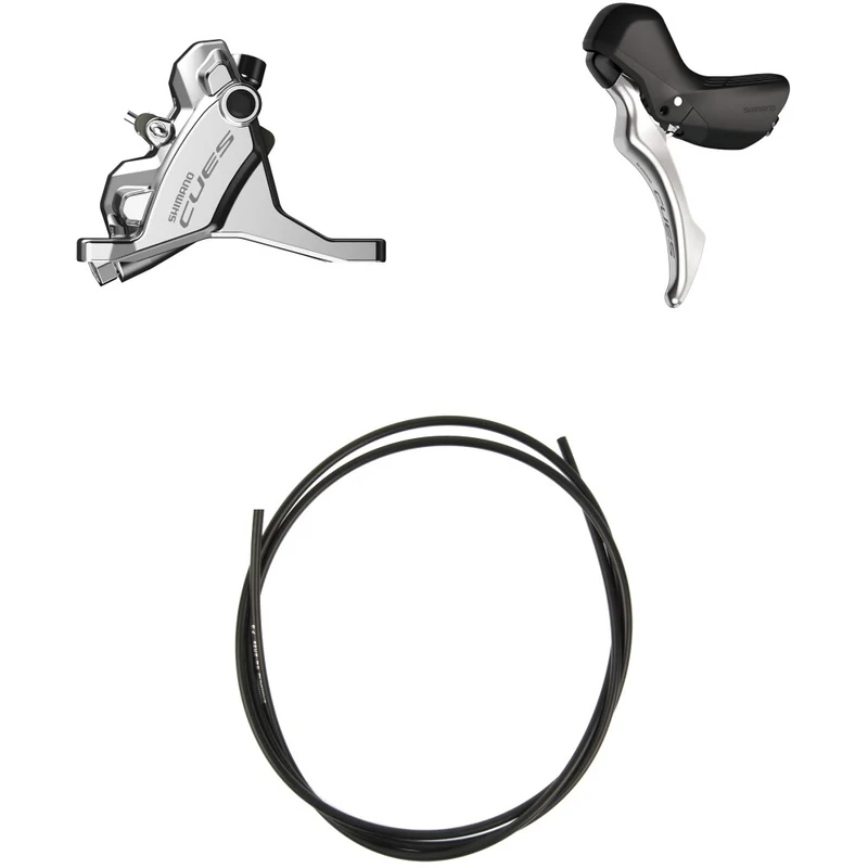 Levier Gauche et Etrier Avant SHIMANO CUES U6030 Mono Flatmount Sans Disque- Édition Polish Silver