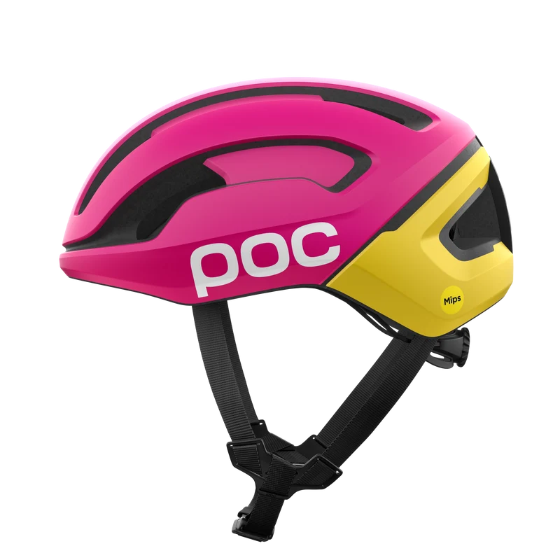 Casque Route POC OMNE AIR MIPS Logo Rose/Jaune