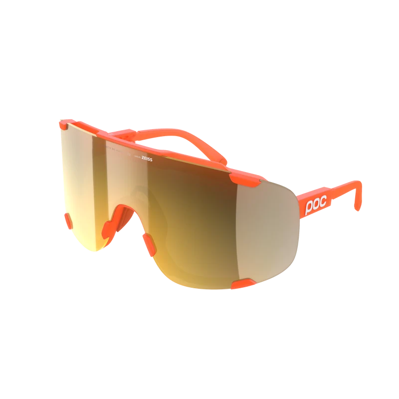 Lunettes POC DEVOUR + Orange Fluo Translucide Verre Clarity Road Partly Sunny Gold
