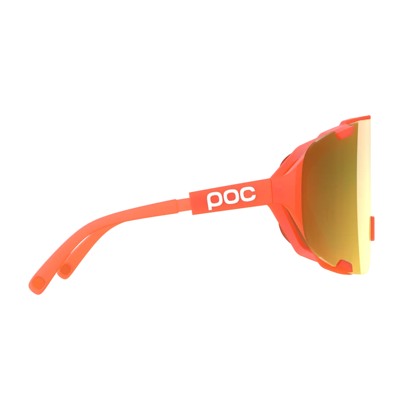 Lunettes POC DEVOUR + Orange Fluo Translucide Verre Clarity Road Partly Sunny Gold