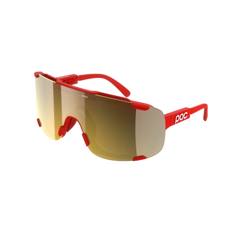 Lunettes POC DEVOUR MID Rouge Verre Clarity Road Partly Sunny Gold