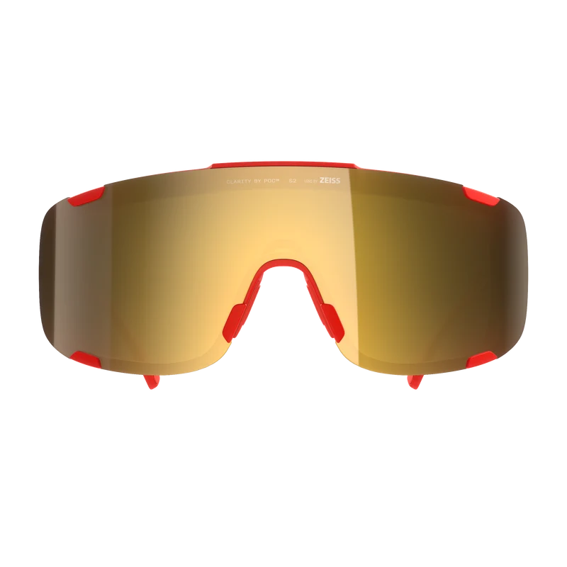 Lunettes POC DEVOUR MID Rouge Verre Clarity Road Partly Sunny Gold