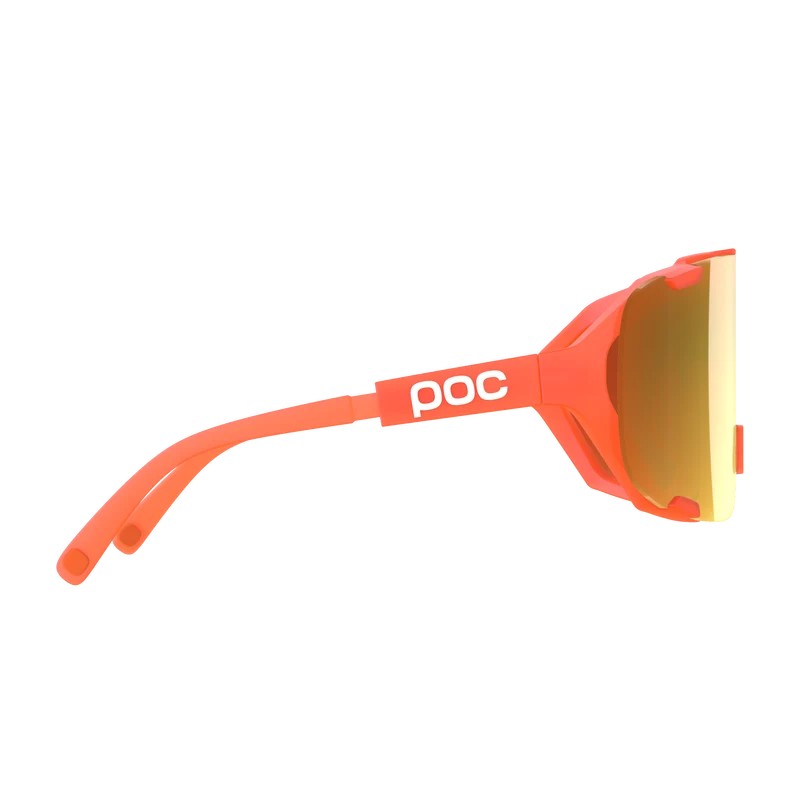 Lunettes POC DEVOUR MID Orange Fluo Translucide Verre Clarity Road Partly Sunny Gold