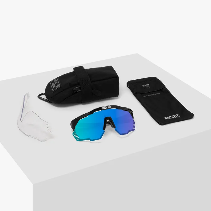 Lunettes SCICON AEROSHADE KUNKEN Noir Multimirror Bleu