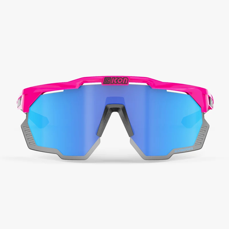 Lunettes SCICON AEROSHADE KUNKEN Rose Fluo Multimirror Bleu