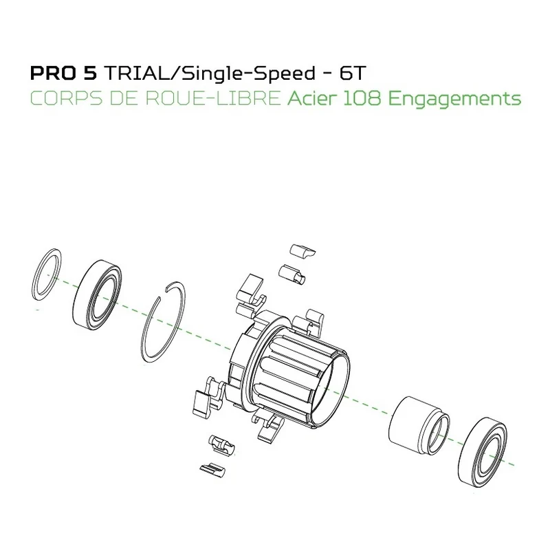 Moyeu Arrière HOPE PRO 5 10x135mm Trial/SingleSpeed 6 Trous Noir