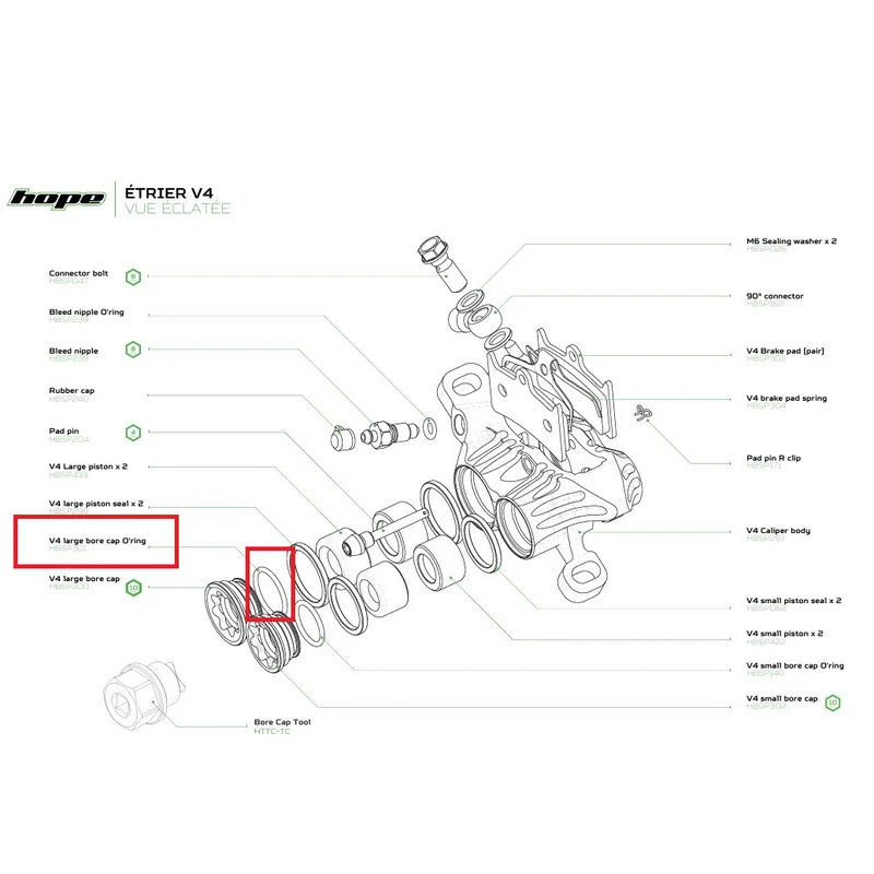 Joint Torique Large pour Bore Cap HOPE V4