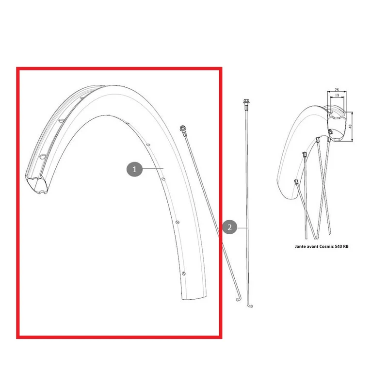 Jante Arrière MAVIC COSMIC S40 RB