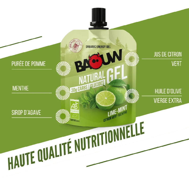 Gel Énergétique BAOUW BIO Citron Vert/Menthe (85g)