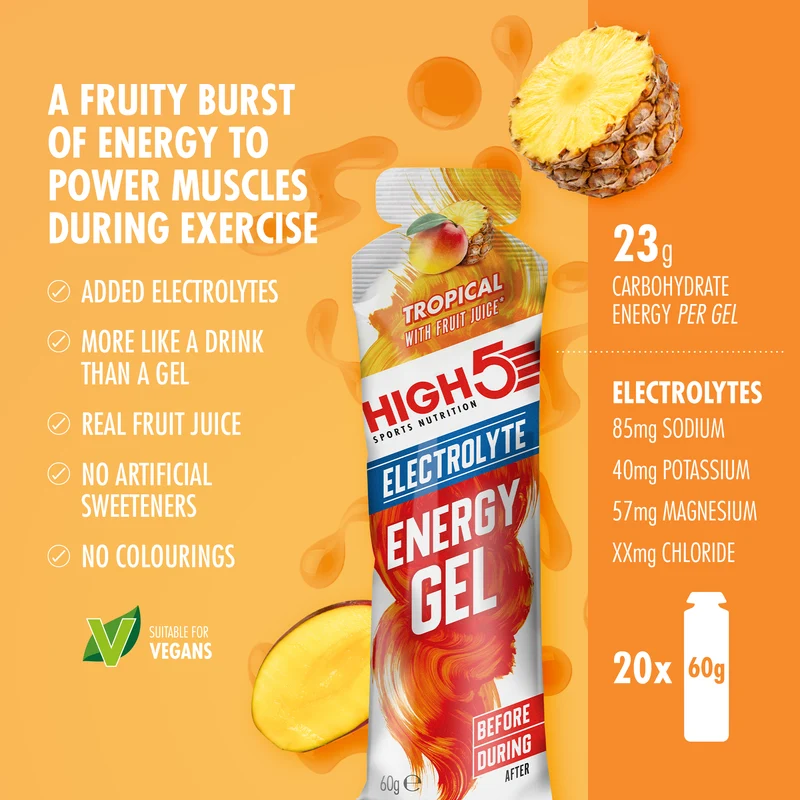 Gel Énergétique HIGH5 ENERGY ELECTROLYTE (60g) Tropical