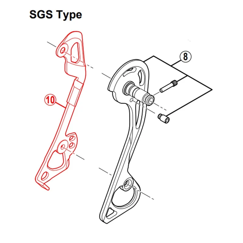 Chape de Dérailleur Arrière Interne Longue SHIMANO XT RD-M786-SGS/RD-M781-SGS
