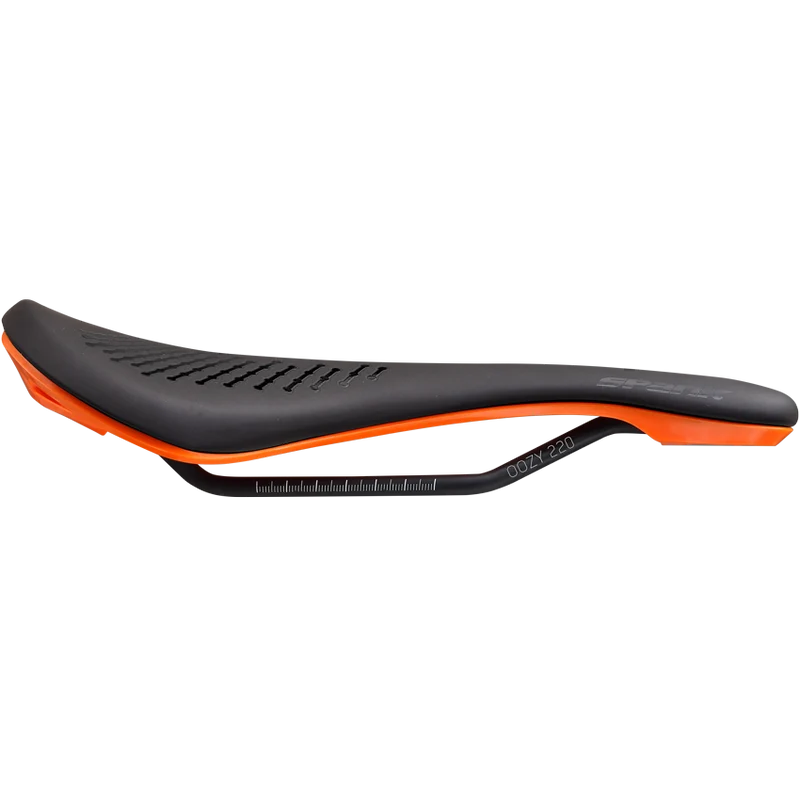 Selle SPANK OOZY 220 144mm Rails CrN/Ti Orange